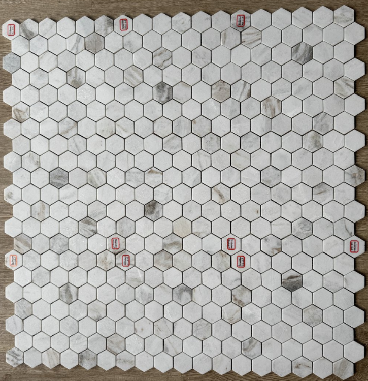 Hexagon Grace White Honed 2 x 2 11.75 x 12